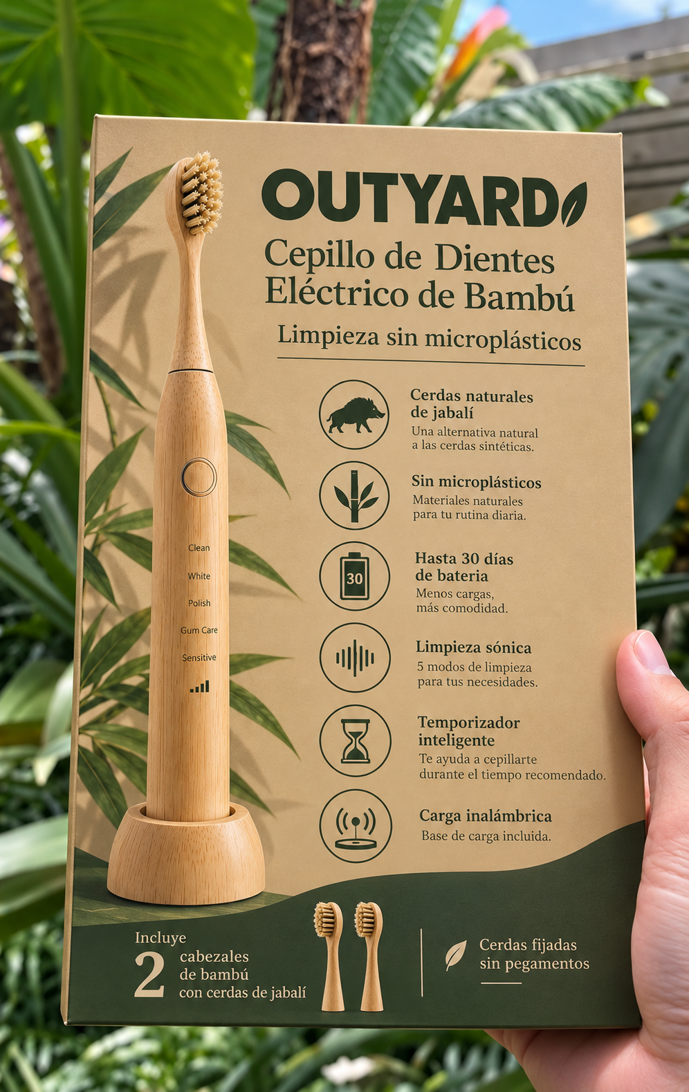 OUTYARD Cepillo Eléctrico de Cerdas de Caballo